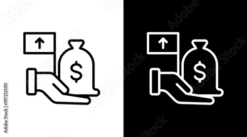 Cost Leadership White Icon Set Design