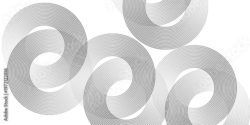 White geometric abstract background overlapping layers on bright space with line effect decoration. Circle style concept modern graphic design element for banner, flyer, card. Eps10