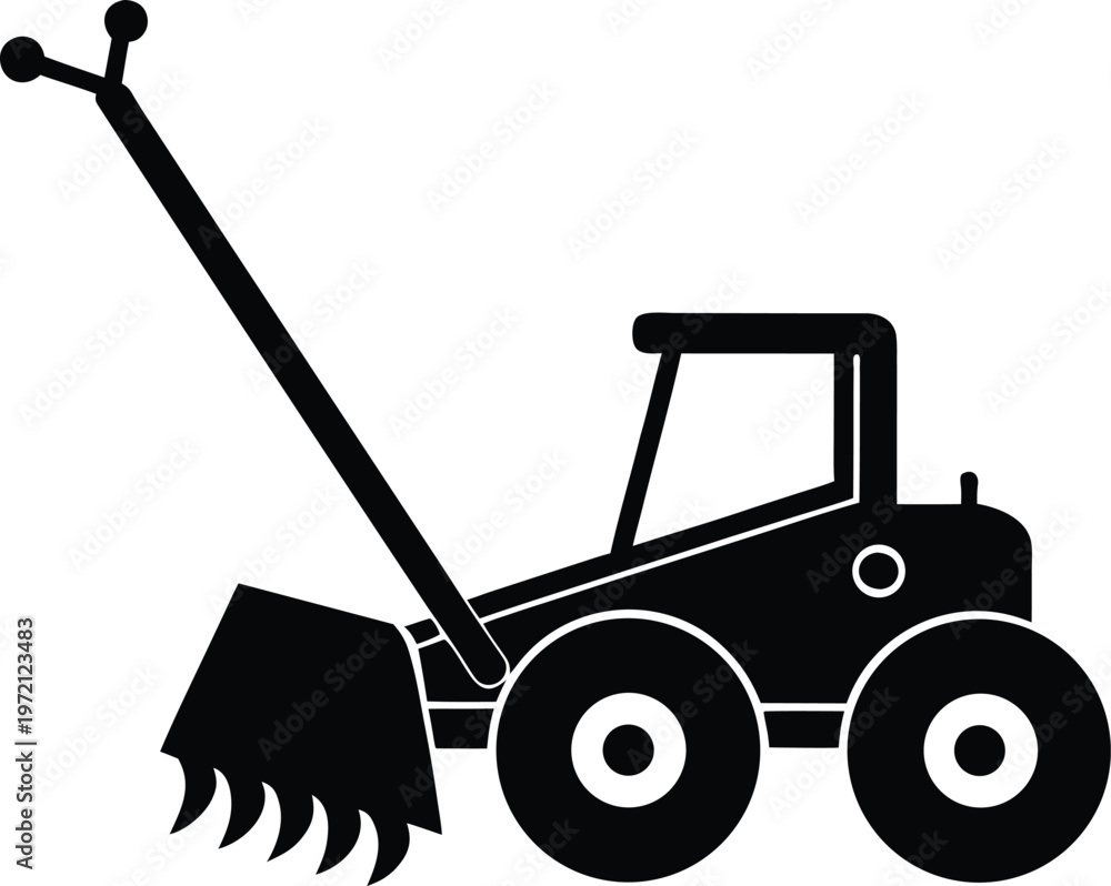 Fototapeta premium tractor silhouette vector illustration