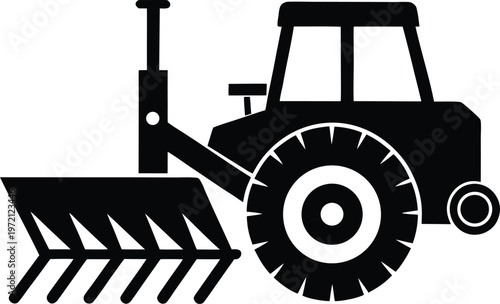 tractor silhouette vector illustration