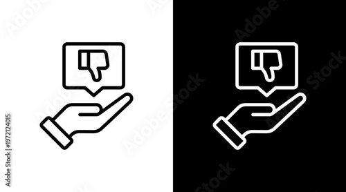 Negative Review White Icon Set Design
