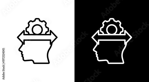 Strategic Decision White Icon Set Design