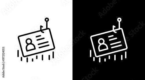 Identity Theft White Icon Set Design