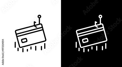 Credit Card Fraud White Icon Set Design