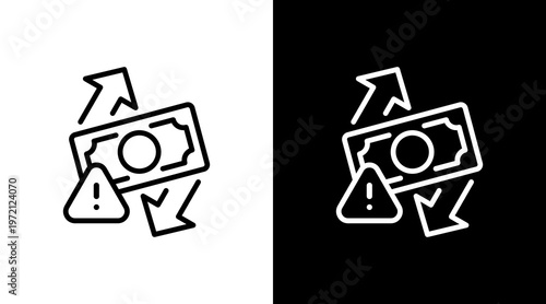 Cash Flow Risk White Icon Set Design