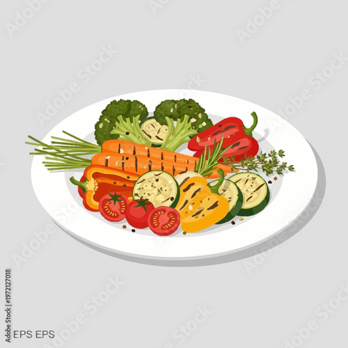 Grilled vegetables on a plate.