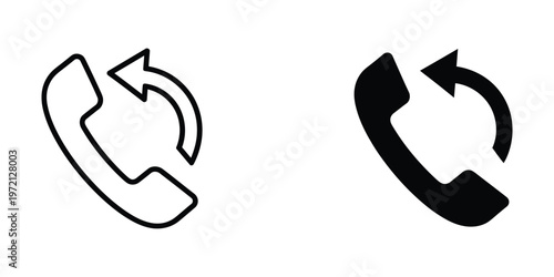 Two contrasting phone icons with circular arrows indicating different interactive states