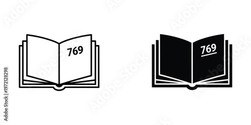 Contrast of open books with the same number displayed differently