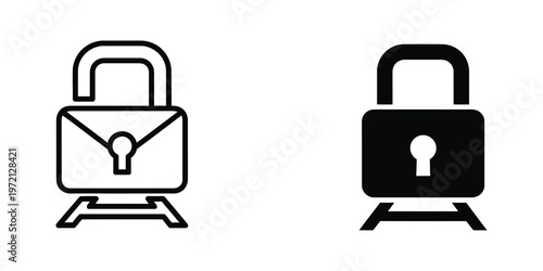 Contrast between an open and a secured digital mailbox icon representation