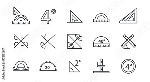 Set of various drawing tools icons.