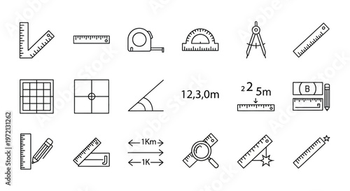 Drafting tools and geometry instruments.