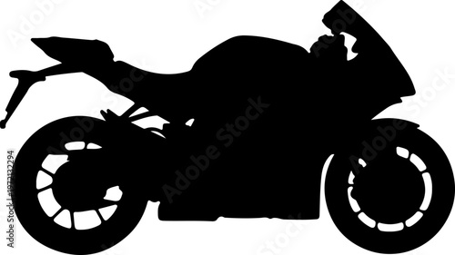 Silhouette of a high-performance sport motorcycle, ready for the open road