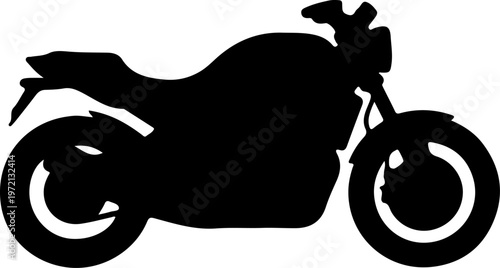 Silhouette of a modern sport motorcycle, a symbol of freedom and adventure