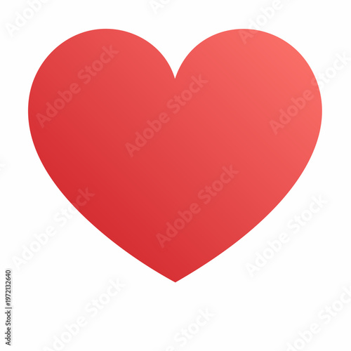 Free Download A simple heart icon vector with smooth curves in solid red color isolated on white - GFXLoad