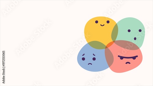 Obraz na plátně Colorful Faces Vector – Emotions, Psychology, Communication, and Expression Conc
