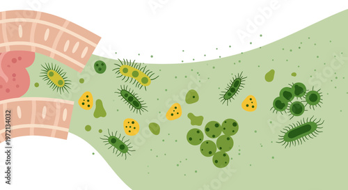 Gut Microbiome: Diverse Bacteria and Microorganisms in Digestive Tract