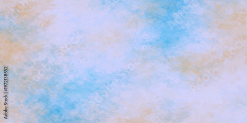 Abstract an ethereal watercolor composition, evoking the sky with soft hues of blue and cream, which whispers a sense of tranquility and airiness.