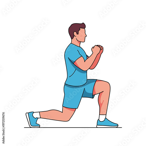 Man doing a lunge exercise 1.