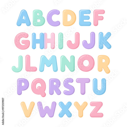 Colorful Alphabet Letters in Pastel Shades 3.