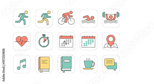 Collection of various lifestyle icons.