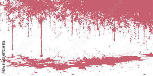 Abstract crimson blood splatters dramatically across a stark background, evoking a sense of raw emotion and artistic expression. The visceral texture and bold color create a powerful visual impact.