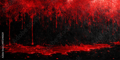 Abstract a harrowing scene of raw, visceral impact, as crimson blood dramatically cascades against a stark, black expanse. A graphic depiction of violence or symbolism, conveying a powerful message.