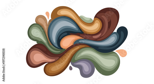 Colorful abstract liquid shapes swirling.