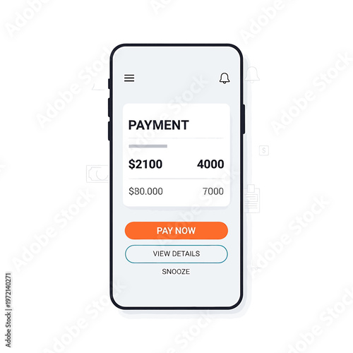 Foto Smartphone payment screen with orange button.