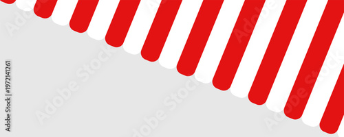Red and white striped shop awning. Seamless vector illustration pattern.