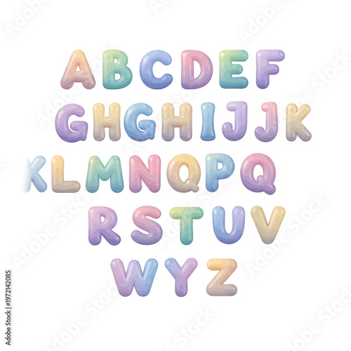 Multicolored Alphabet Letters in Rainbow 6.