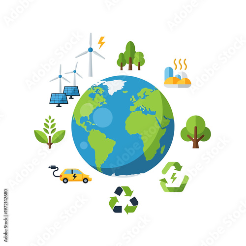 Earth Globe With Eco Friendly Icons 4.