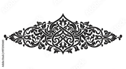 Intricate Black and White Decorative Design.