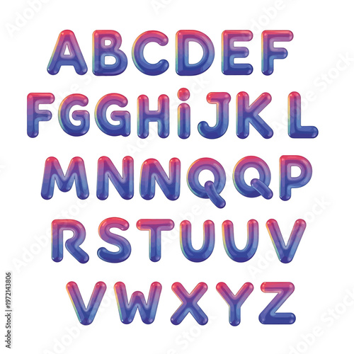 Colorful Alphabet Letters Typography.