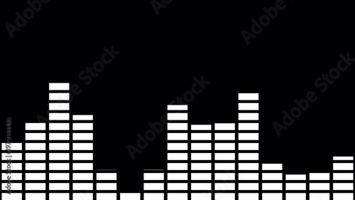 Audio wave visualization on a transparent background, audio waveform spectrum animation,  glowing digital minimalist sound wave animation, Audio Equalizer Background Animation in 4k