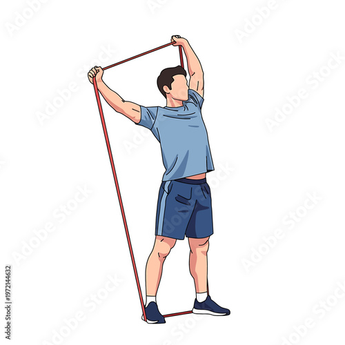 Man exercising with resistance band 2.