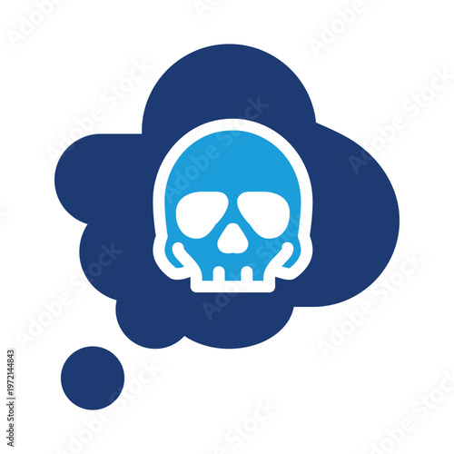 skull inside chat bubble colored icon vector design good for web or mobile app