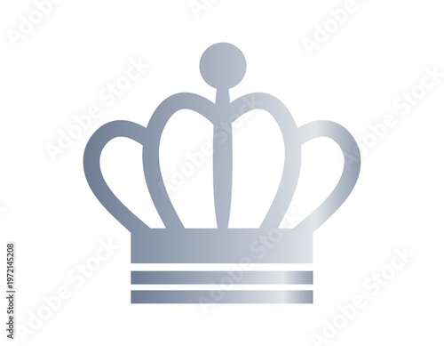 シンプルなシルバーの王冠イラスト