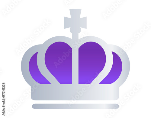 シンプルなシルバーの王冠イラスト