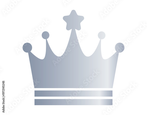 シンプルなシルバーの王冠イラスト