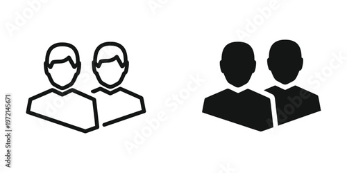 Contrast between detailed and silhouette depictions of two individuals standing side by side