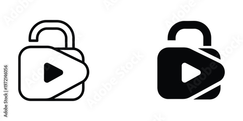 Locked and unlocked play button icons representing content accessibility status