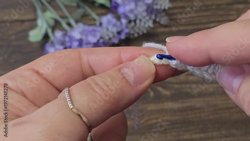 A knitted heart-shaped keychain and flat cloth, suitable for home decoration,