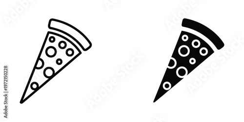 Two contrasting pizza slices with different toppings and crust styles