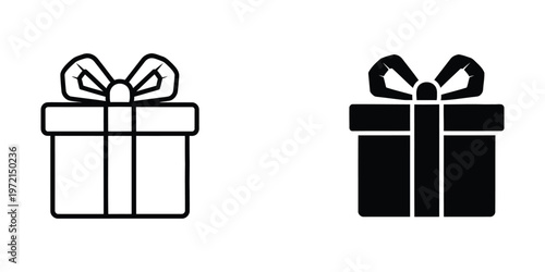 Contrast between a light and dark gift box with ribbon tops