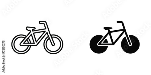 Comparison of a regular bicycle and a bicycle with thick tires for stability or off-road use