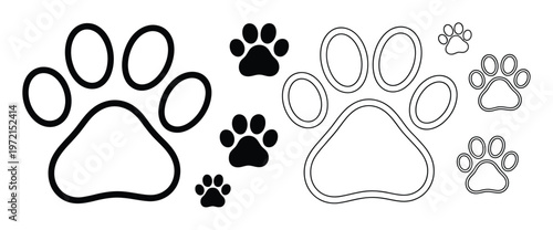 Animal Paw Prints Vector Illustration