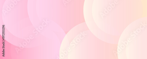 Minimalist banner background, pastel colorful, pink and yellow gradations. Circle effect style geometric, abstract background. Eps 10.