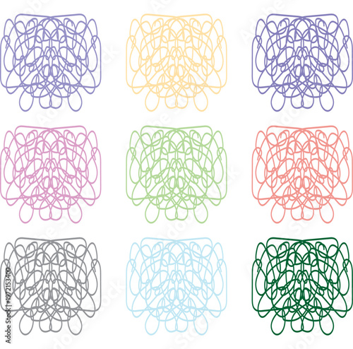 Colorful rubber bands collection elastic Bands office supply background. vector of rubber band.
