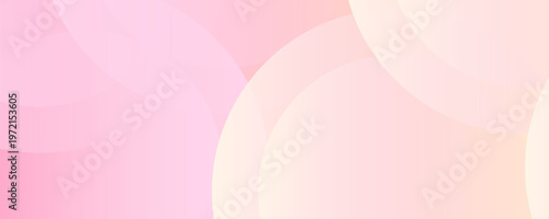 Minimalist banner background, pastel colorful, pink and yellow gradations. Circle effect style geometric, abstract background. Eps 10.