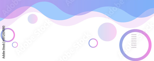 Banner bakground blue and purple gradations waves line shape.colorful